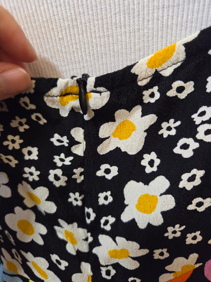 Vestido Farm Cropped Patch Margarida Solar Floral