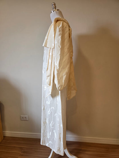 Vestido Farm Ombro Só Jacquard Lagosta Bege Garça