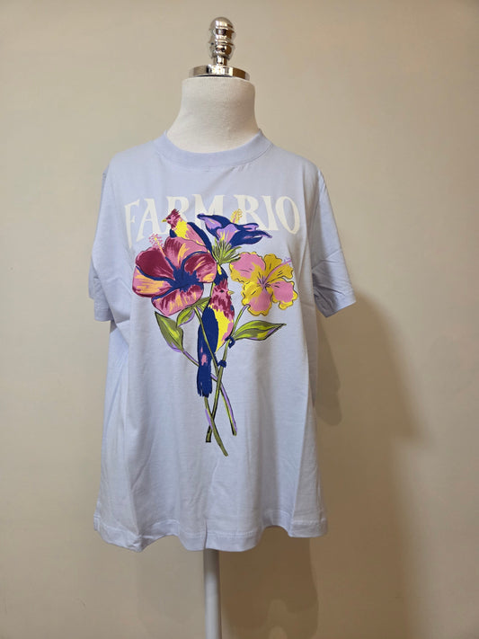Camiseta Farm Fit Flores e Passarinho