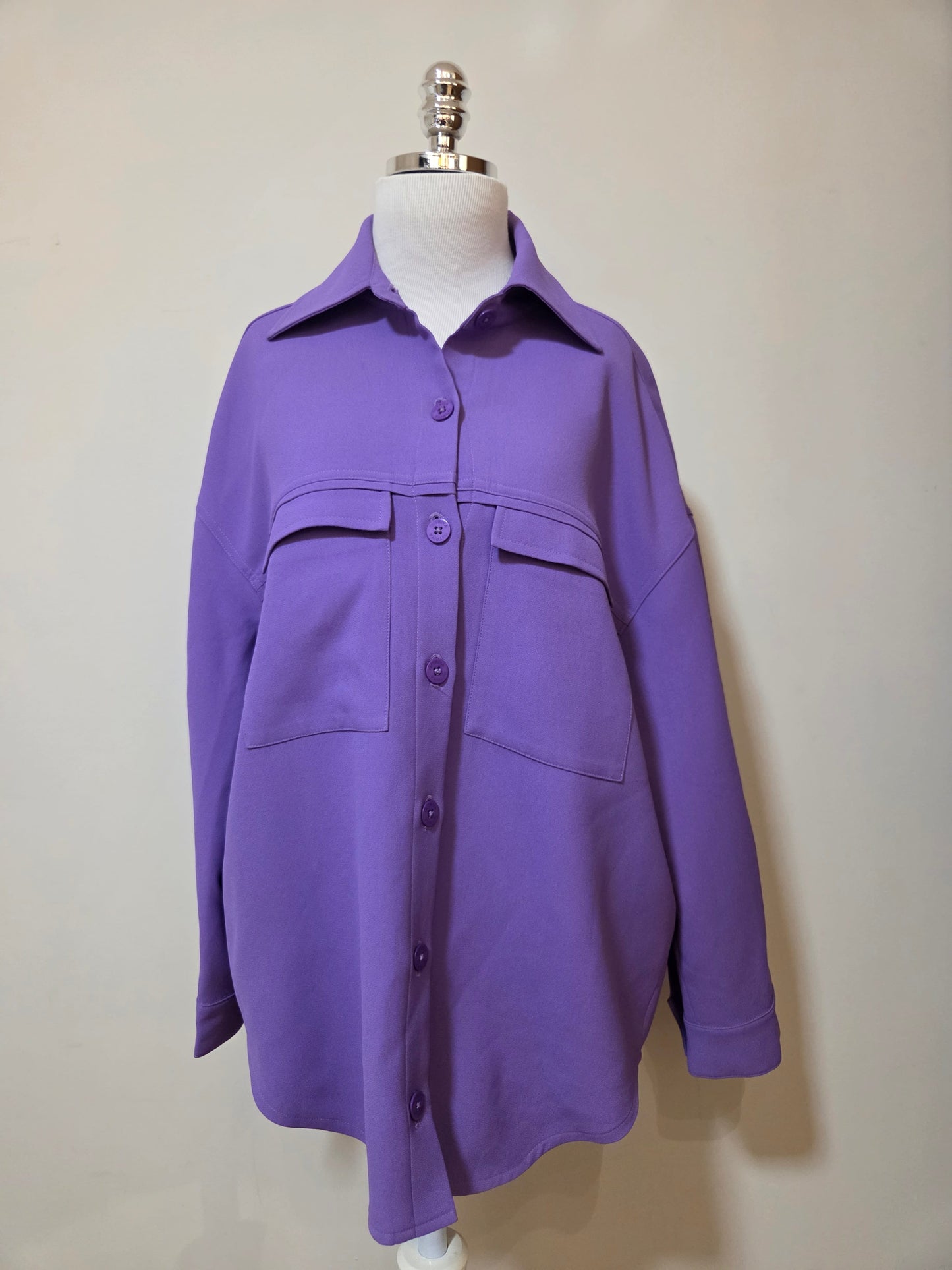 Camisa Nati Vozza Lilás Iris Modelo Fraser