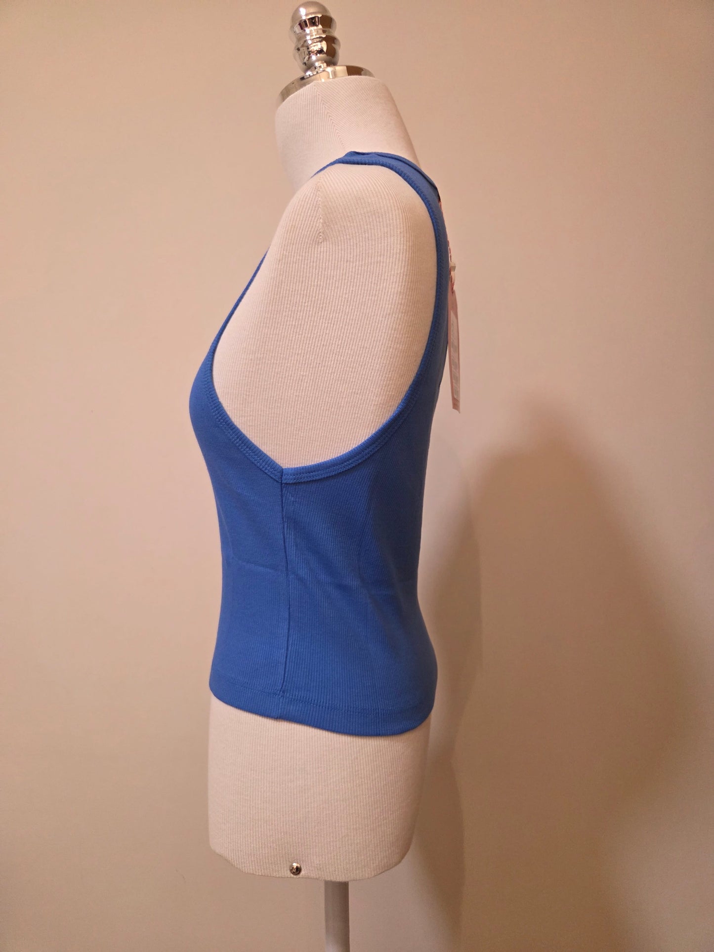 Regata Farm Rio com Bordado de Coqueiro Fundo Azul