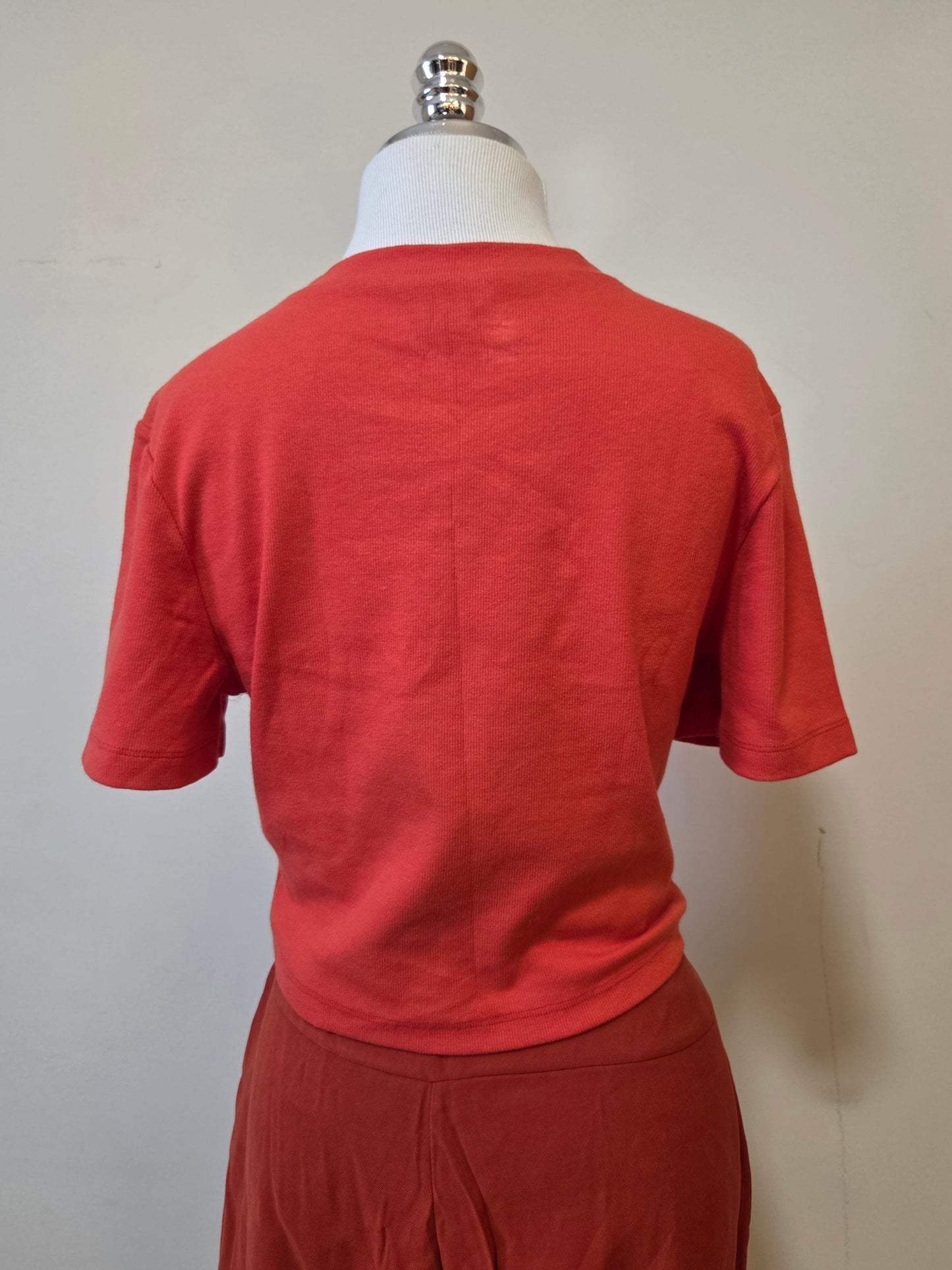 Blusinha Farm Rib Cropped Vermelho Morango