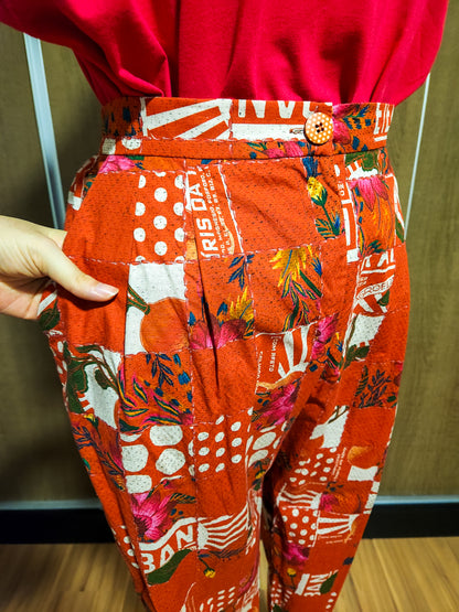 Calça Farm Cenoura Estampa Vermelha