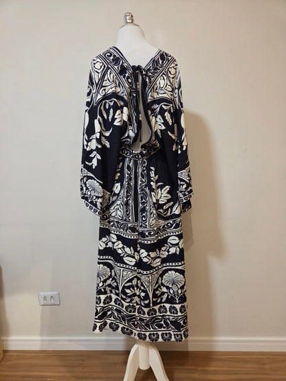 Vestido Farm Sintra Preto e Branco