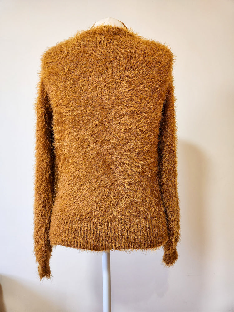 Casaco Farm Casulo Tricot Pelinho Dourado