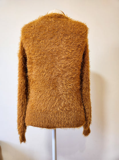 Casaco Farm Casulo Tricot Pelinho Dourado