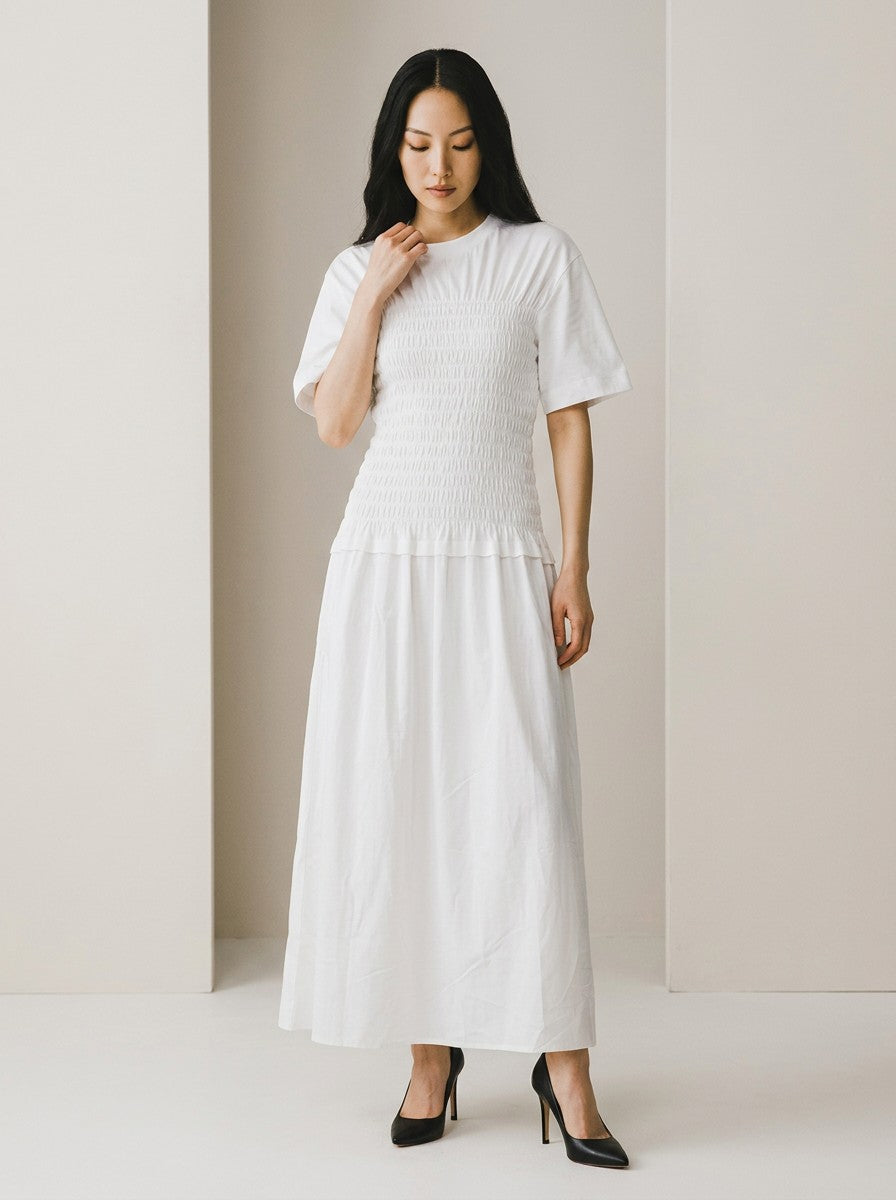 Vestido Farm T-shirt Lastex Off White