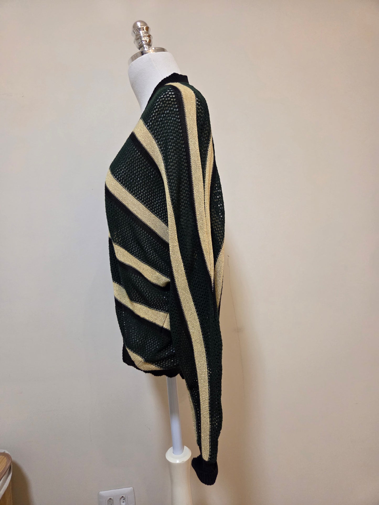 Kimono Maria Filó Trico Listrado com Lurex