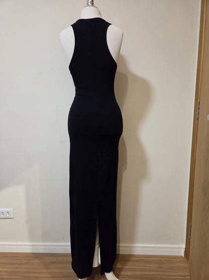Vestido Farm Rio Preta com Estampa de Passarinho e Bordado