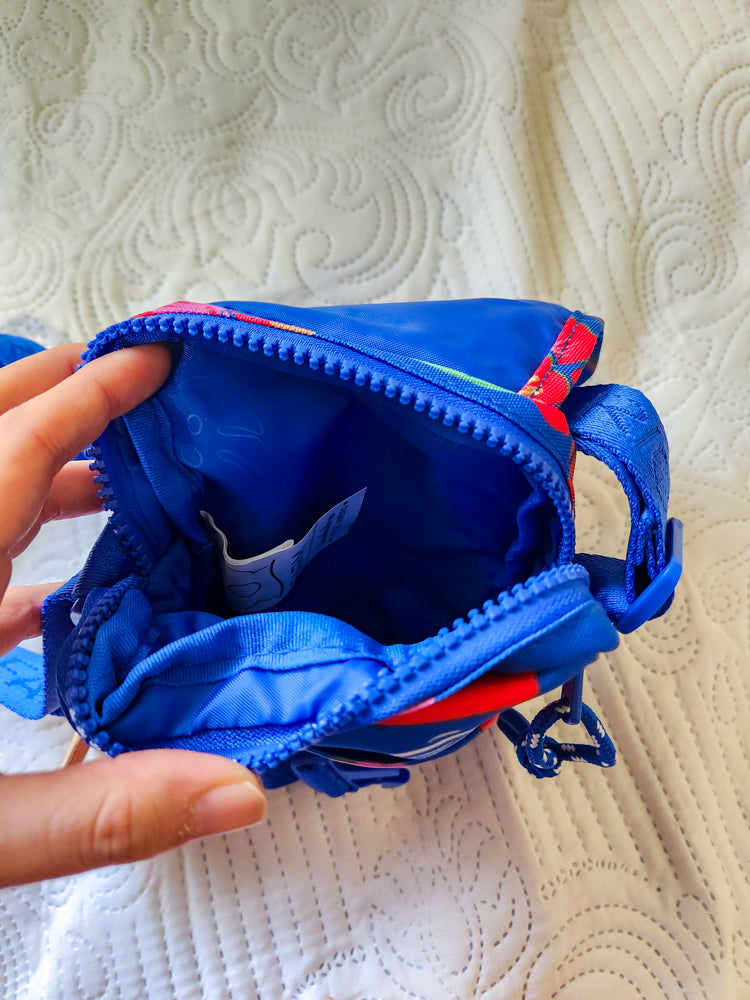 Bolsa Farm Fervo Azul com Floral Vermelho