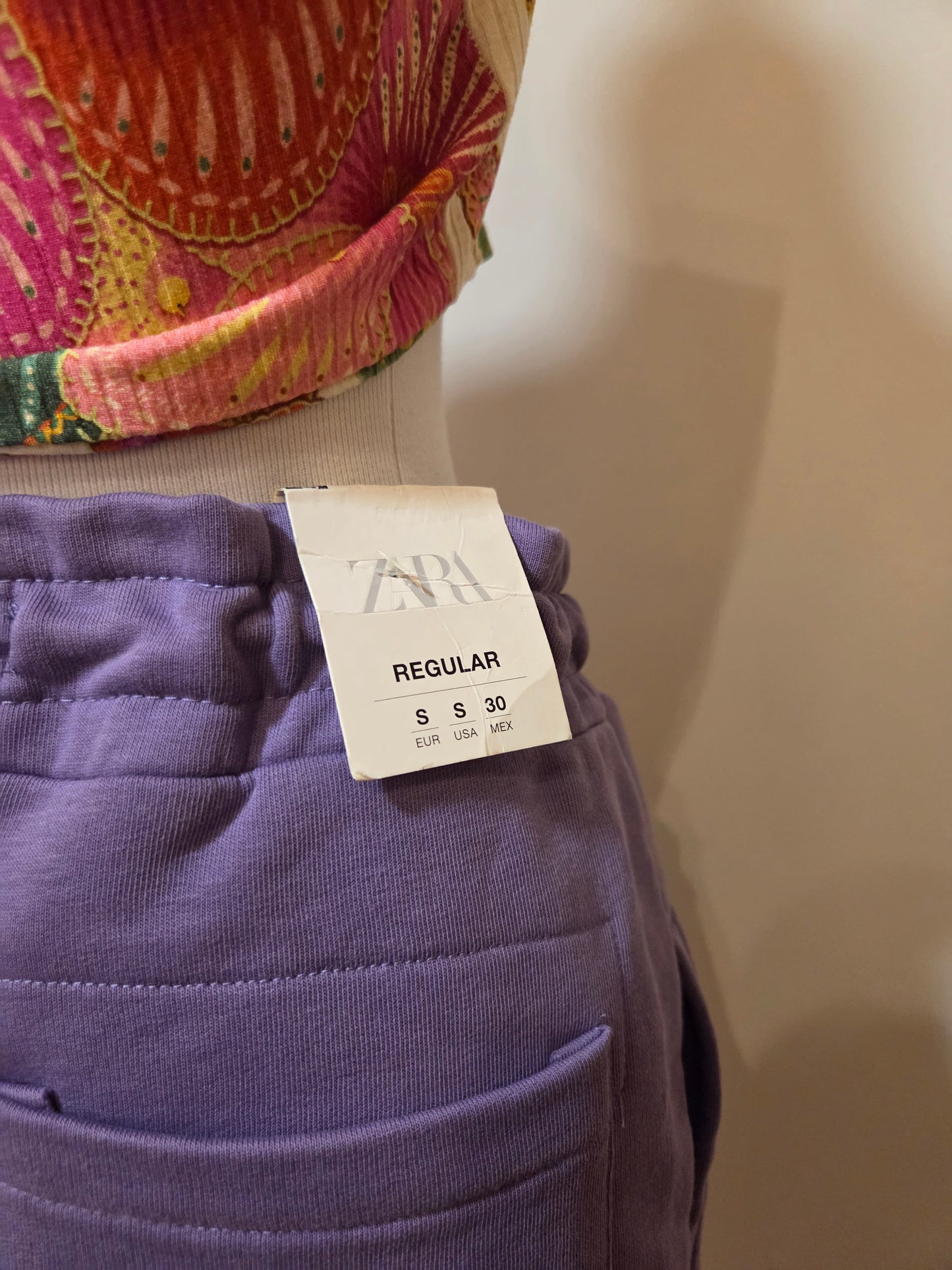Shorts Zara Moletinho Roxo