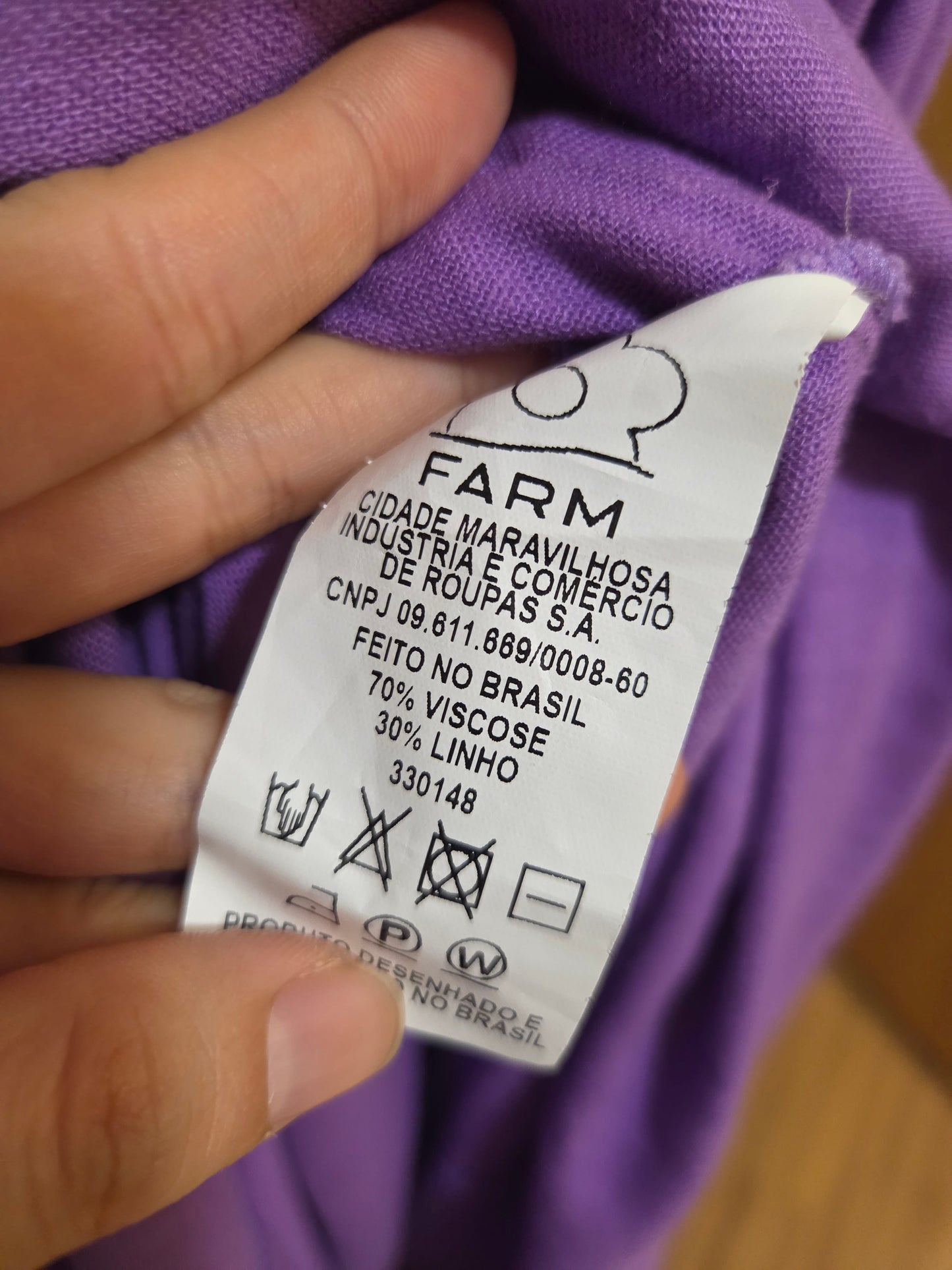 Vestido Farm Mangas Pregas Lilás Salvia