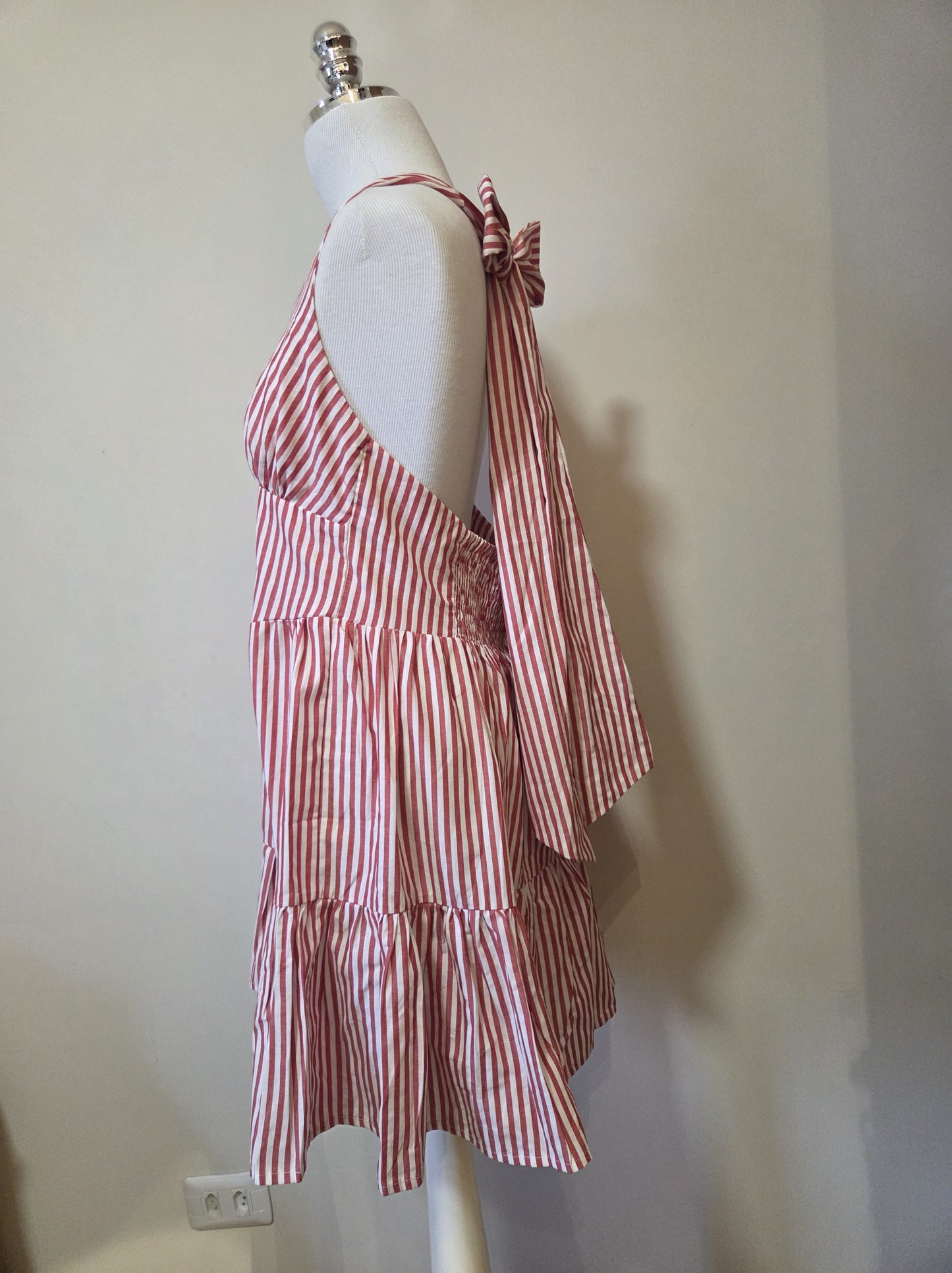Vestido Farm Curto Listra Palmas