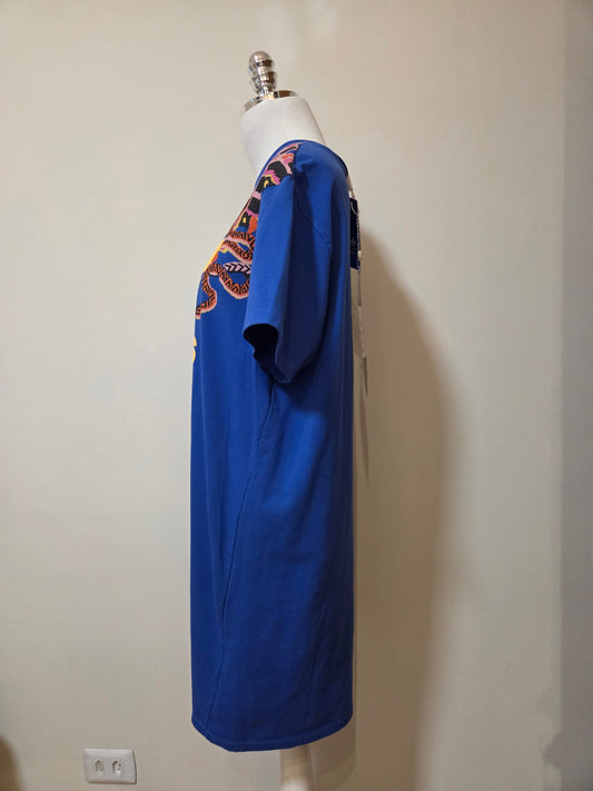 Vestido T-shirt Adidas Farm Azul