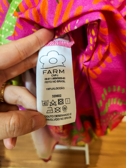 Vestido Farm Bronzeado Rosa Gandaia