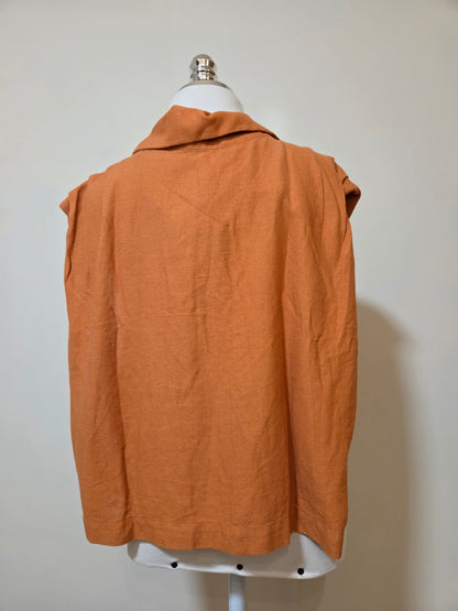 Blusinha / Colete Farm Pregas Laranja