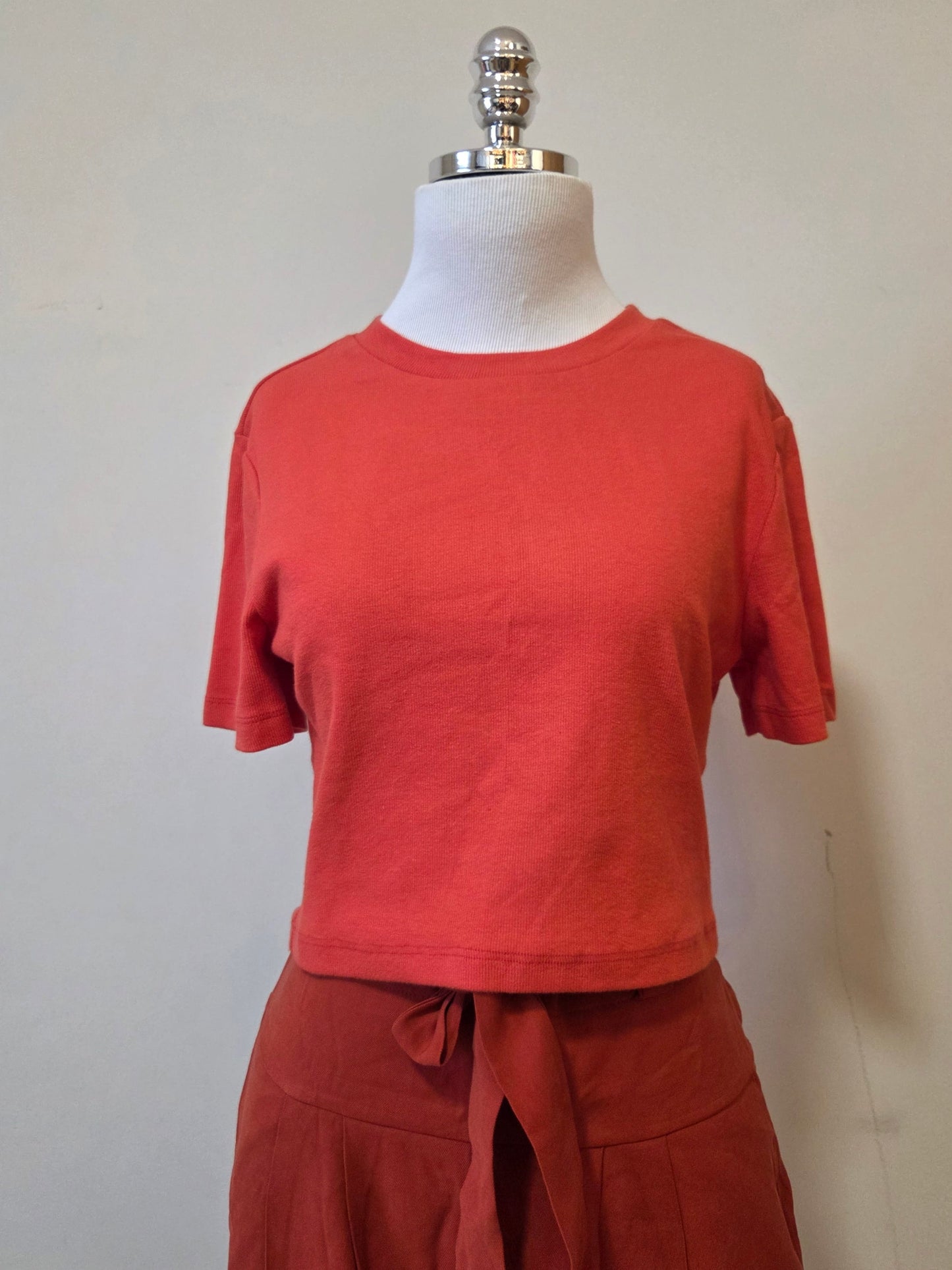 Blusinha Farm Rib Cropped Vermelho Morango