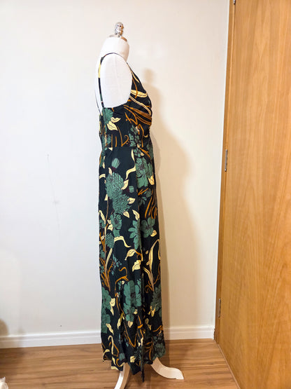 Vestido Farm Longo Verde Floral